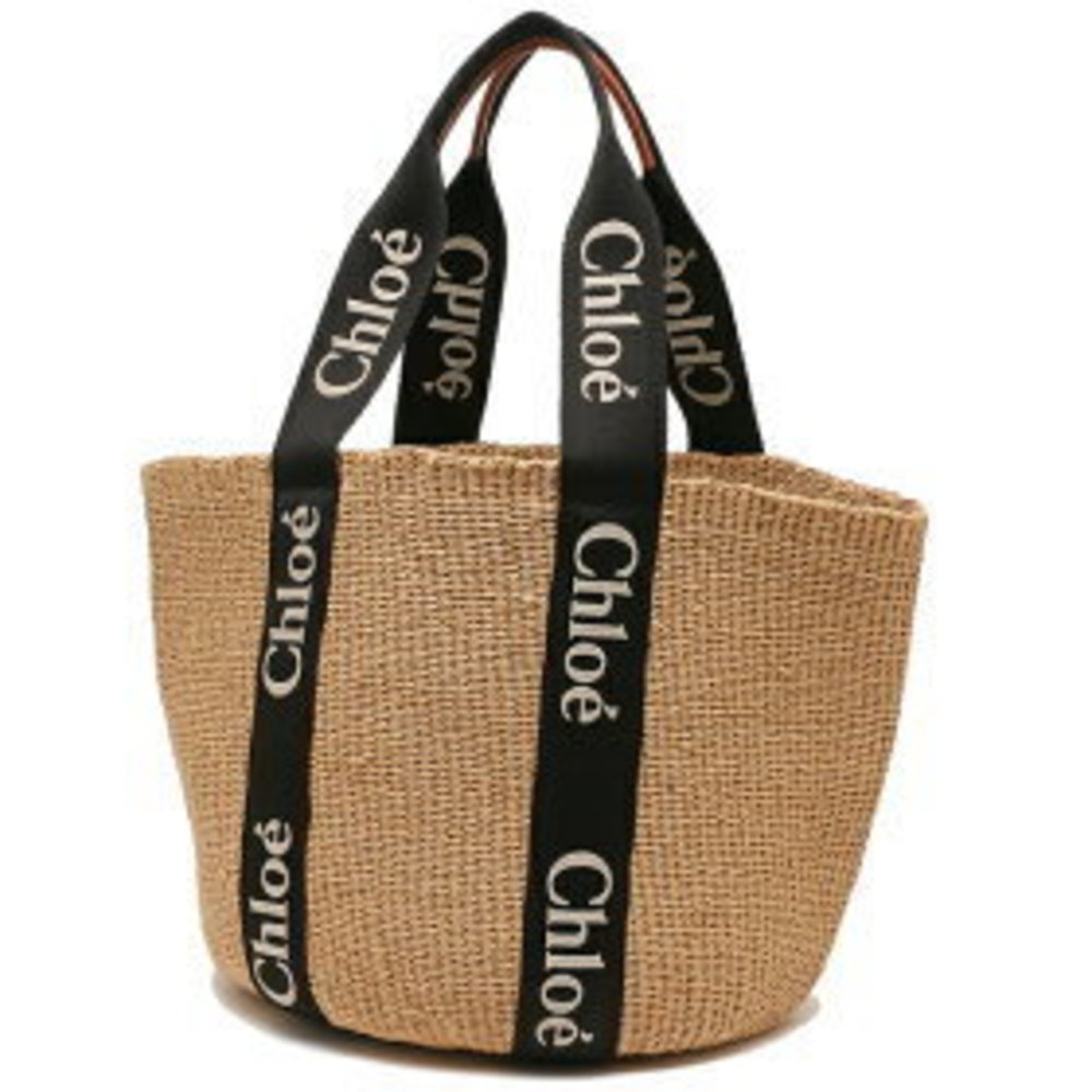 Chloe Tote Bag Woody Black Beige - Picture 6 of 8